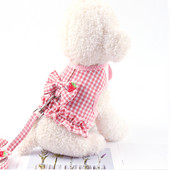 Jauki suņu iejūgu pavadu komplekts mugursoma Plaid Print Butterfly Elpojoša sieta mājdzīvnieku zirglieta Bichon Teddy Cats Vestes suņu aksesuāri