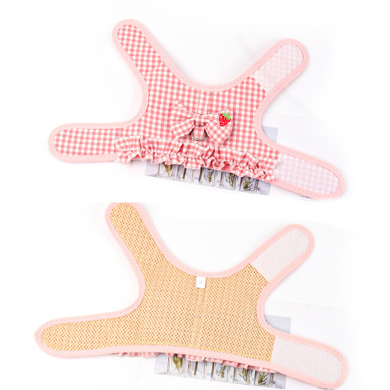 Jauki suņu iejūgu pavadu komplekts mugursoma Plaid Print Butterfly Elpojoša sieta mājdzīvnieku zirglieta Bichon Teddy Cats Vestes suņu aksesuāri