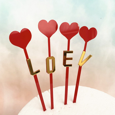 Mīlestības kāzu akrila kūkas virsma Zelta rožu ziedu akrila kūku virsma kāzu jubilejas ballīšu kūku dekorēšanai 2019. gada Jaunums