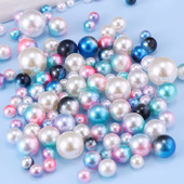 6-10 mm varavīksnes krāsas ABS pērļu imitācijas apaļas plastmasas starplikas lodītes bez cauruma priekš DIY amatniecības rokassprādzes kaklarotas rotaslietu izgatavošanai