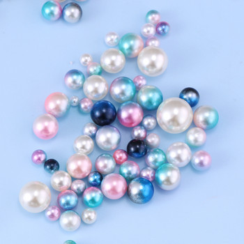 6-10 mm цвят на дъгата ABS имитация на перли Кръгла пластмасова разделителна мъниста без дупка за Направи си сам занаяти Гривна Колие Изработка на бижута