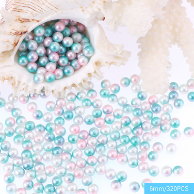 6-10 mm varavīksnes krāsas ABS pērļu imitācijas apaļas plastmasas starplikas lodītes bez cauruma priekš DIY amatniecības rokassprādzes kaklarotas rotaslietu izgatavošanai