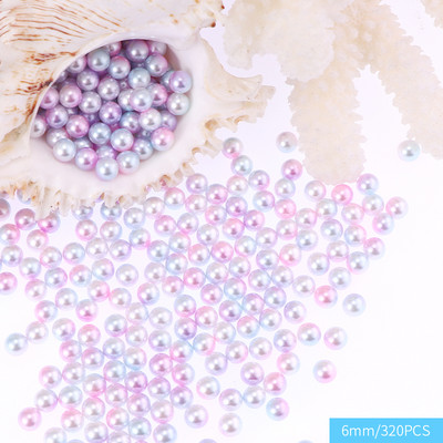 6-10 mm varavīksnes krāsas ABS pērļu imitācijas apaļas plastmasas starplikas lodītes bez cauruma priekš DIY amatniecības rokassprādzes kaklarotas rotaslietu izgatavošanai