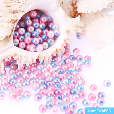 6-10 mm varavīksnes krāsas ABS pērļu imitācijas apaļas plastmasas starplikas lodītes bez cauruma priekš DIY amatniecības rokassprādzes kaklarotas rotaslietu izgatavošanai