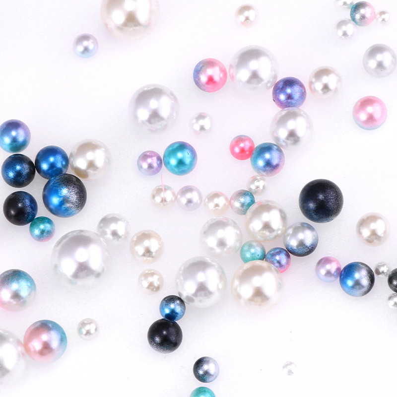 6-10 mm varavīksnes krāsas ABS pērļu imitācijas apaļas plastmasas starplikas lodītes bez cauruma priekš DIY amatniecības rokassprādzes kaklarotas rotaslietu izgatavošanai