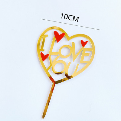 Ins Acrylic Cake Topper Acrylic Happy Birthday Cake Toppers for Wedding Valentine`s Party Cake Dessert Decoration Gift Cake Flag