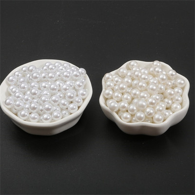 3/4/5/6/8/10/12/14/16/18mm ABS Imitation Pearl Pure White/Ivory Bulk Non-porous Pearls for DYI Accessories and Jewelry Making