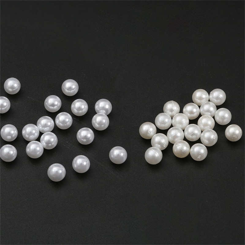 3/4/5/6/8/10/12/14/16/18mm ABS pērļu imitācija tīri balta/ziloņkaula lielapjoma neporainas pērles DYI aksesuāru un rotaslietu izgatavošanai
