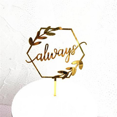 Love Wedding CakeTopper Akrila zelta sirds caurspīdīgs cupcake topper kāzu dzimšanas dienas saderinātai ballīšu kūku dekorēšanai