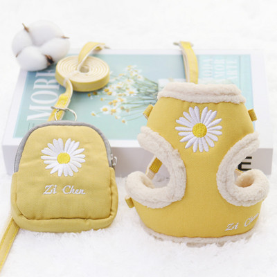 Suņu siksnas un pavadas komplekts Uzkodu soma Mīksta, silta izšūšana Kaķu siksnas pavada maziem un vidējiem suņiem Veste pastaigām ārā