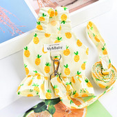 2023. gada jauni pavasara suņu apkakles svārki ar puķainu mājdzīvnieku princeses svārki, kas pavelkami ar pogu Maza suņa kleita, zirglieta kucēnu apģērbs Ropa Perro mopsis