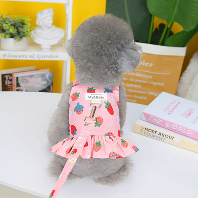 2023. gada jauni pavasara suņu apkakles svārki ar puķainu mājdzīvnieku princeses svārki, kas pavelkami ar pogu Maza suņa kleita, zirglieta kucēnu apģērbs Ropa Perro mopsis