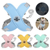 Suņu zirglietas Apģērbi Veste Krūšu kaķu kaklasiksnas Virve Mazie Suņi Atstarojoši Elpojoši Regulējami Āra Pastaigas Piederumi mājdzīvniekiem