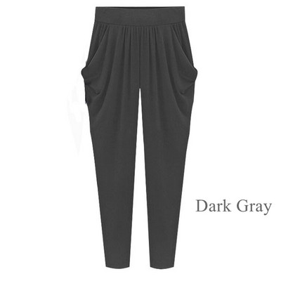 Plus Size 8XL 140kg Γυναικείο παντελόνι Harem Ψηλό ελαστικό παντελόνι με πλισέ τσέπες Λεπτό λεπτό γυναικείο φαρδύ παντελόνι μέχρι τον αστράγαλο