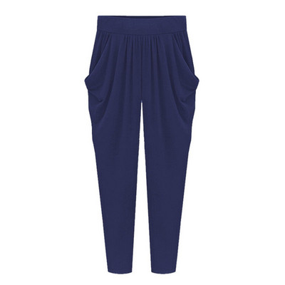 Plus Size 8XL 140kg Γυναικείο παντελόνι Harem Ψηλό ελαστικό παντελόνι με πλισέ τσέπες Λεπτό λεπτό γυναικείο φαρδύ παντελόνι μέχρι τον αστράγαλο