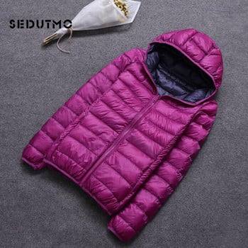 SEDUTMO Winter Plus Size 3XL Duck Down Παλτό Γυναικείο Μπουφάν με κουκούλα σε δύο πλευρές Εξαιρετικά ελαφρύ παλτό Ανοιξιάτικο μπουφάν ED616