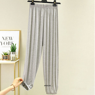 Plus Size 9XL 150KG Vară Modal Pantaloni subțiri cu picioare largi Pantaloni lungi pentru femei cu talie înaltă Pantaloni sport largi casual