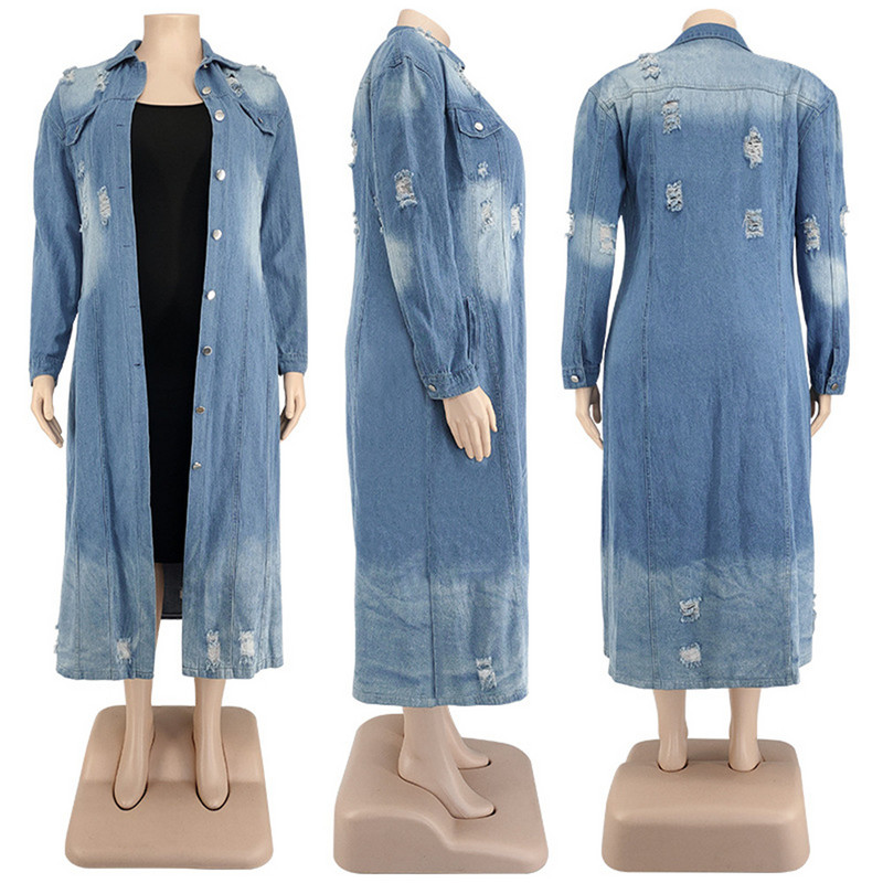 Liela izmēra virsdrēbes, 5xl ziemas mētelis, sieviešu džinsa džinsi, gara stila pogas, modes klasiskās modes ielas apģērbi, vairumtirdzniecība, piegāde