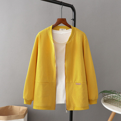 Sieviešu apģērbu jaka Liela izmēra rudens izstāde Plāns brīvs kokvilnas mētelis vienkāršs sieviešu beisbola formas tērps 839