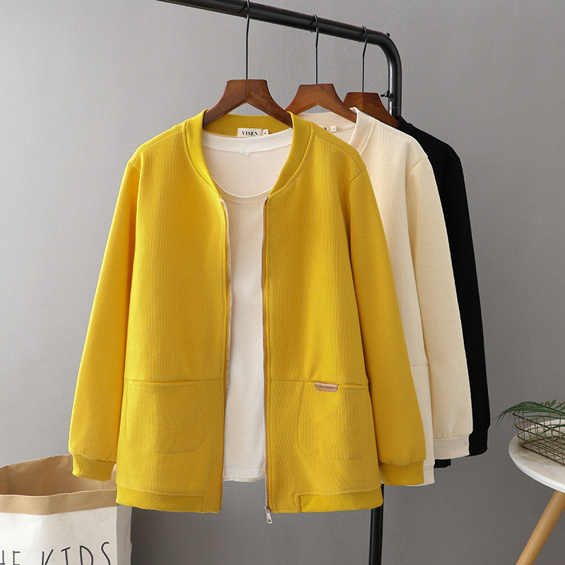 Sieviešu apģērbu jaka Liela izmēra rudens izstāde Plāns brīvs kokvilnas mētelis vienkāršs sieviešu beisbola formas tērps 839