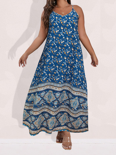 Finjani sieviešu kleita lielizmēra Cami kleitas vasaras Maxi kleita ar ziedu apdruku, svinīgas ballītes kleitas 2023.