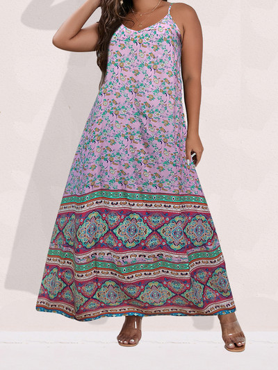 Finjani sieviešu kleita lielizmēra Cami kleitas vasaras Maxi kleita ar ziedu apdruku, svinīgas ballītes kleitas 2023.