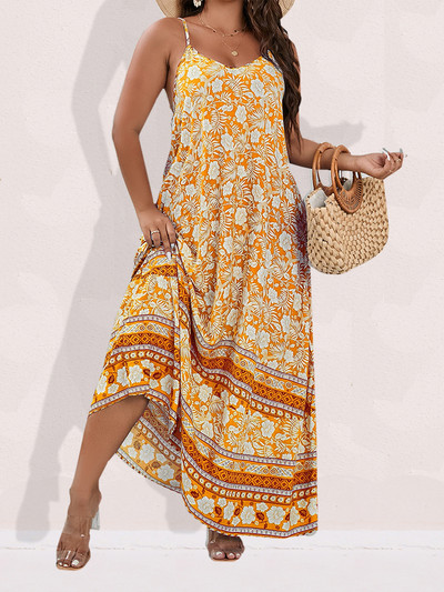 Finjani sieviešu kleita lielizmēra Cami kleitas vasaras Maxi kleita ar ziedu apdruku, svinīgas ballītes kleitas 2023.