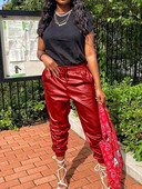 Ziemas ādas bikses sievietēm Streetwear Y2k bikses sievietēm liela izmēra sieviešu bikses ar elastīgu vidukli Vairumtirdzniecība Dropshipping