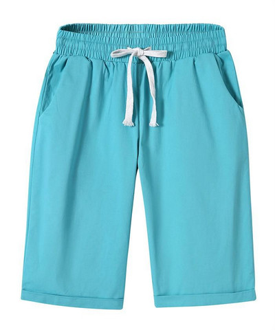 Bikses Sieviešu Vasaras Augsts Viduklis Liela izmēra brīvas Straight Keen Garums Vairāku krāsu šorti sievietēm 6xl 7xl 8xl