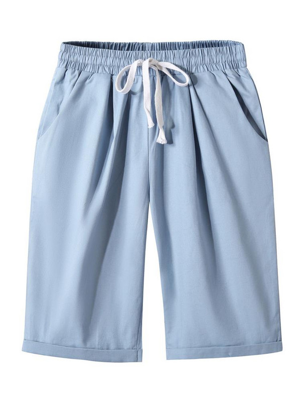 Bikses Sieviešu Vasaras Augsts Viduklis Liela izmēra brīvas Straight Keen Garums Vairāku krāsu šorti sievietēm 6xl 7xl 8xl