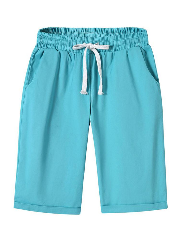 Bikses Sieviešu Vasaras Augsts Viduklis Liela izmēra brīvas Straight Keen Garums Vairāku krāsu šorti sievietēm 6xl 7xl 8xl