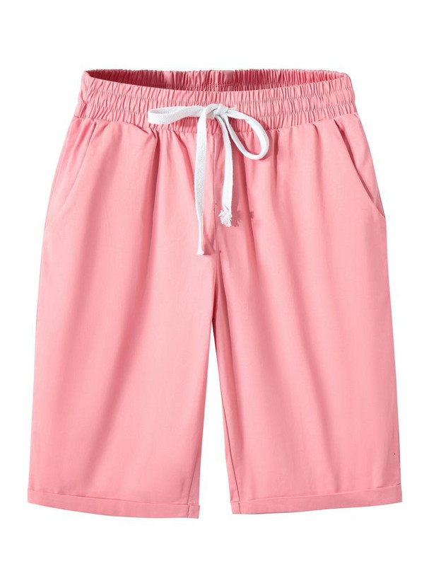 Bikses Sieviešu Vasaras Augsts Viduklis Liela izmēra brīvas Straight Keen Garums Vairāku krāsu šorti sievietēm 6xl 7xl 8xl