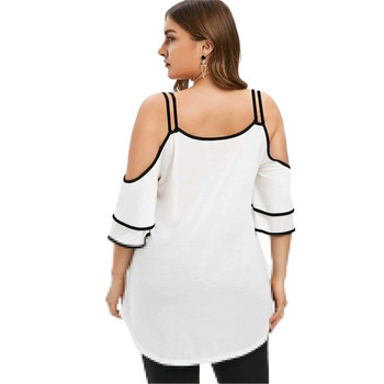 Χαλαρό ύφασμα για γυναίκες σε τοπ Street Wear Off Shoulder Oversized φαρδύ μπλουζάκι Γυναικεία Ρούχα Μεγάλο Μέγεθος 4XL Γυναικεία Ρούχα