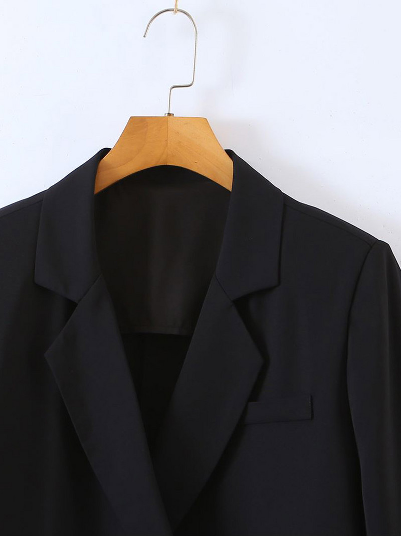 Labas kvalitātes lielizmēra uzvalka jaka sievietēm, 2023. gada pavasaris, vasara, plāns pretgrumbu pārklājums ar 3/4 piedurknēm virsdrēbes, izliektas