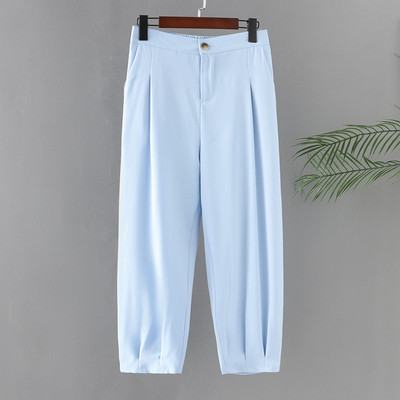 Sieviešu apģērbs 2021. gada vasaras lielizmēra harēma bikses ar plānām, vaļīgām elastīgām vidukļa bikses līdz potītēm