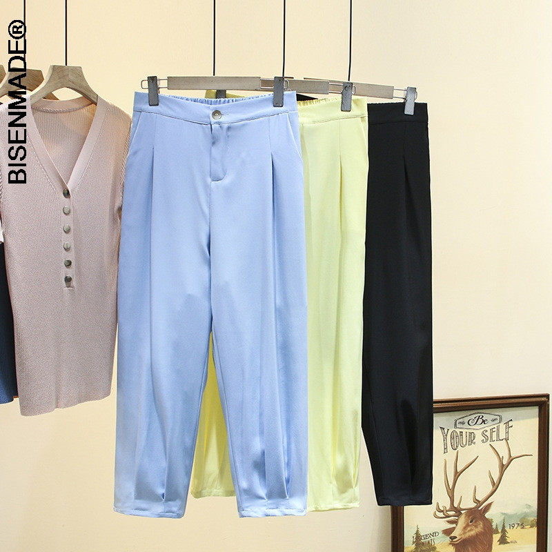 Sieviešu apģērbs 2021. gada vasaras lielizmēra harēma bikses ar plānām, vaļīgām elastīgām vidukļa bikses līdz potītēm