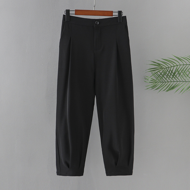 Sieviešu apģērbs 2021. gada vasaras lielizmēra harēma bikses ar plānām, vaļīgām elastīgām vidukļa bikses līdz potītēm