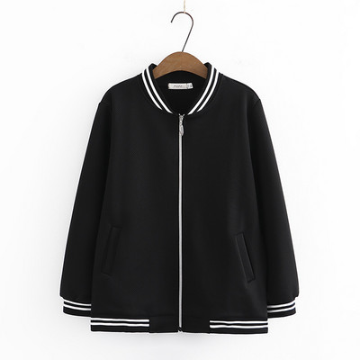 4XL liela izmēra jaka sievietēm, 2023. gada atsperu apkakle, beisbola formas tērps ar garām piedurknēm, svītraini virsdrēbes, lielizmēra izliektas drēbes