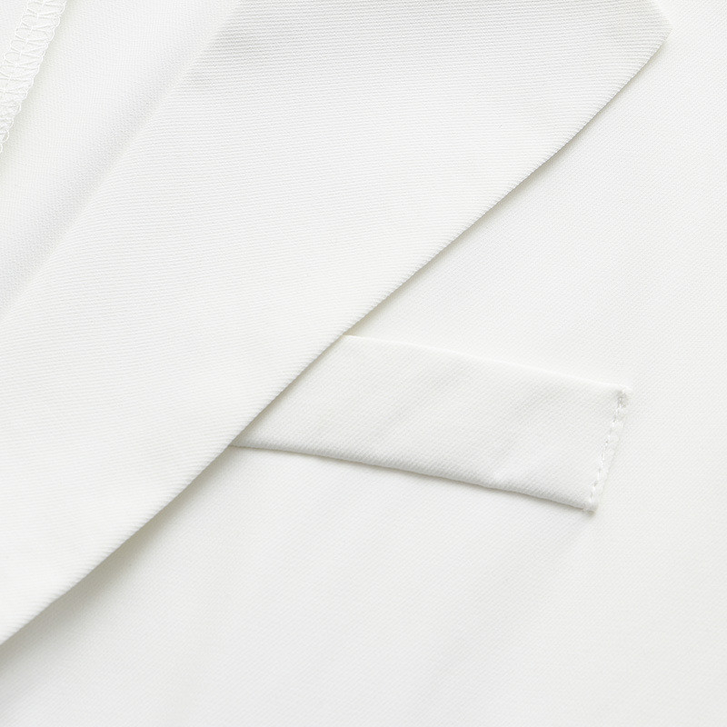 Liela izmēra žakete sieviešu apģērbs ar poliestera piedurknēm ar trīs ceturtdaļām, pielāgota apkakle, ikdienišķas kabatas, masīvs, brīvs vasaras plāns uzvalks