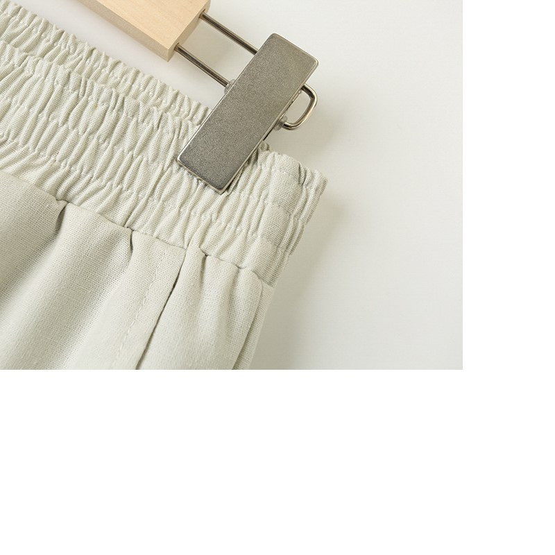 Liela izmēra sieviešu bikses 2023. gada vasaras etniskā stila apdruka, mazgāta kokvilnas lina bikses līdz potītēm, brīvi izliekti apģērbi G5-2310