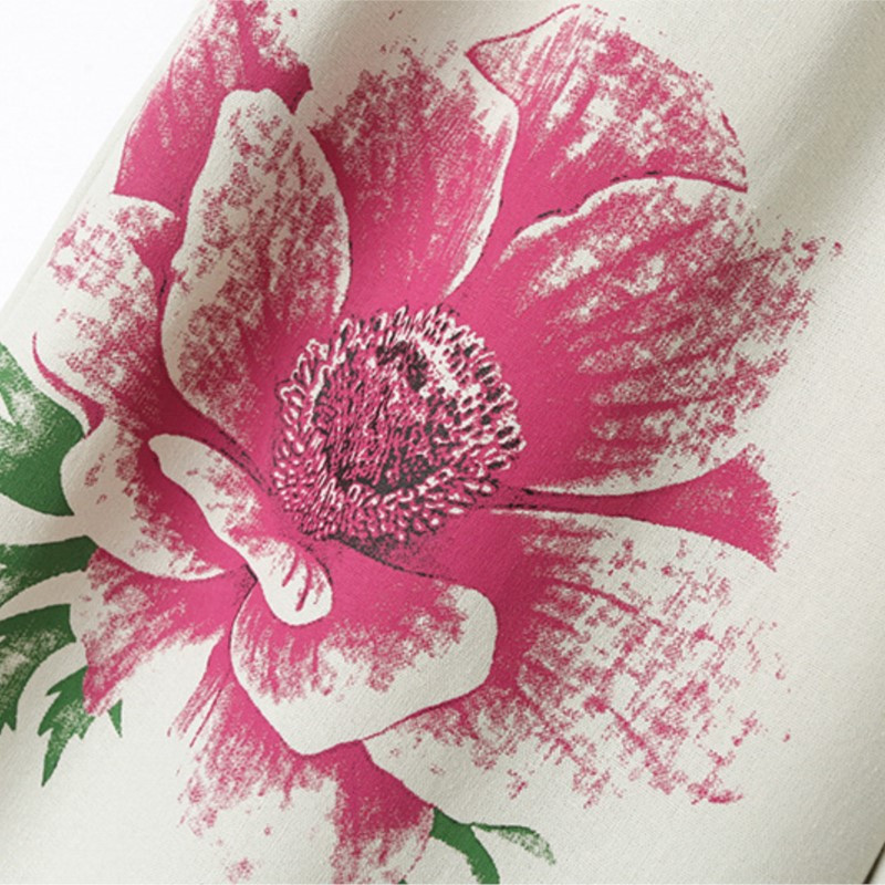 Liela izmēra sieviešu bikses 2023. gada vasaras etniskā stila apdruka, mazgāta kokvilnas lina bikses līdz potītēm, brīvi izliekti apģērbi G5-2310