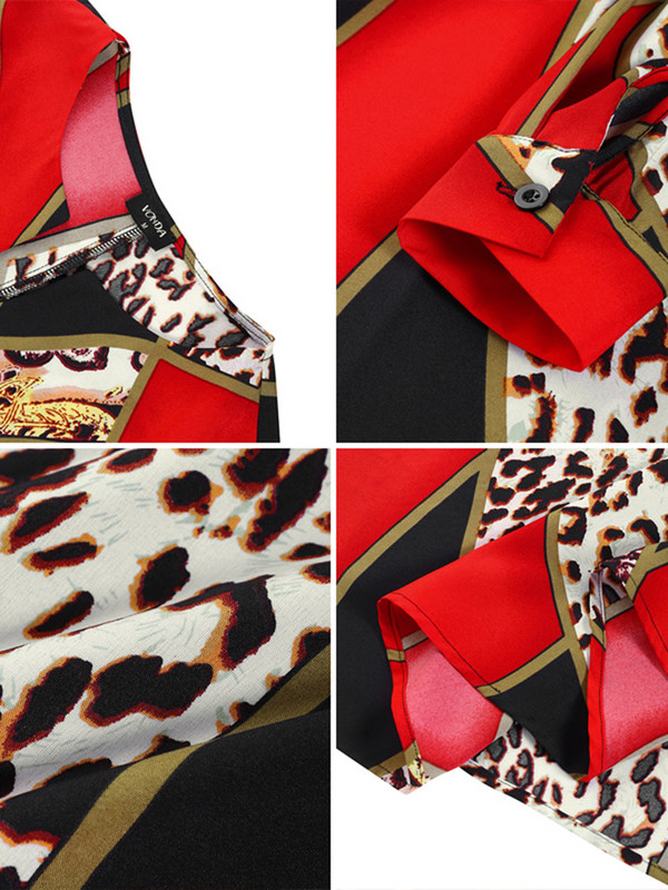 VONDA Plus Size 5XL Rochie de femei Vintage Boemă Rochie 2023 Toamna Sexy Decolteu în V cu mâneci lungi Robe de vacanță Femei Rochie de soare imprimată