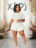 Vasaras uzvalka elegants un elegants sieviešu komplekts, jauns seksīgā apģērbā, ikdienas šortu komplekti sievietēm, 2 dab. lielizmēra vairumtirdzniecība, piegāde