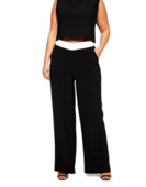 Liela izmēra pavasara rudens platas bikses sievietēm brīvs elastīgs viduklis, oficiāla darba biroja garās bikses sievietēm liela izmēra elegantas bikses 5XL