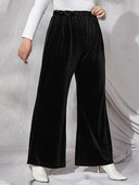 Liela izmēra rudens ziemas modes bikses sievietēm brīvi pieguļošas elastīgas jostasvietas platas kājas darba biroja bikses sievietēm liela izmēra bikses 4XL 5XL