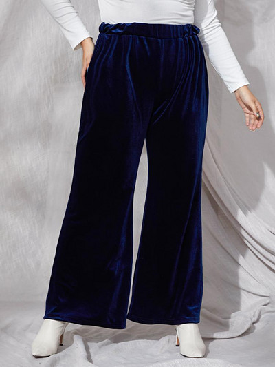 Liela izmēra rudens ziemas modes bikses sievietēm brīvi pieguļošas elastīgas jostasvietas platas kājas darba biroja bikses sievietēm liela izmēra bikses 4XL 5XL