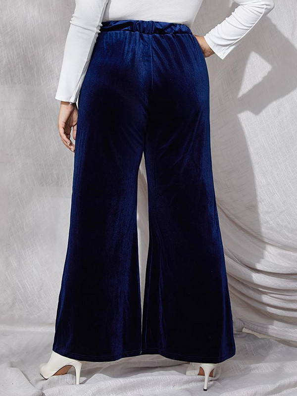 Liela izmēra rudens ziemas modes bikses sievietēm brīvi pieguļošas elastīgas jostasvietas platas kājas darba biroja bikses sievietēm liela izmēra bikses 4XL 5XL