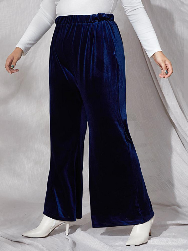 Liela izmēra rudens ziemas modes bikses sievietēm brīvi pieguļošas elastīgas jostasvietas platas kājas darba biroja bikses sievietēm liela izmēra bikses 4XL 5XL