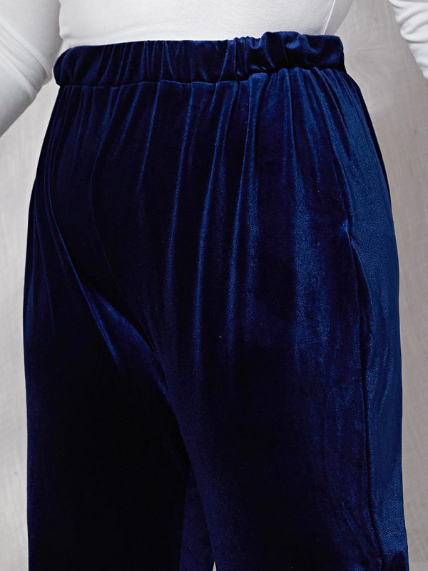 Liela izmēra rudens ziemas modes bikses sievietēm brīvi pieguļošas elastīgas jostasvietas platas kājas darba biroja bikses sievietēm liela izmēra bikses 4XL 5XL