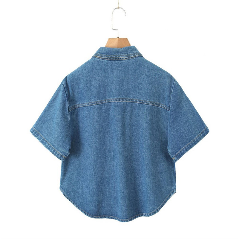 Liela izmēra īsa džinsa jaka Labas kvalitātes sieviešu apģērbi 2023. gada vasaras Honkongas stils ikdienas mētelis Lielizmēra Curve N8704